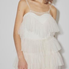 La Belle Étude Tulle Front-Opening Tiered Camisole