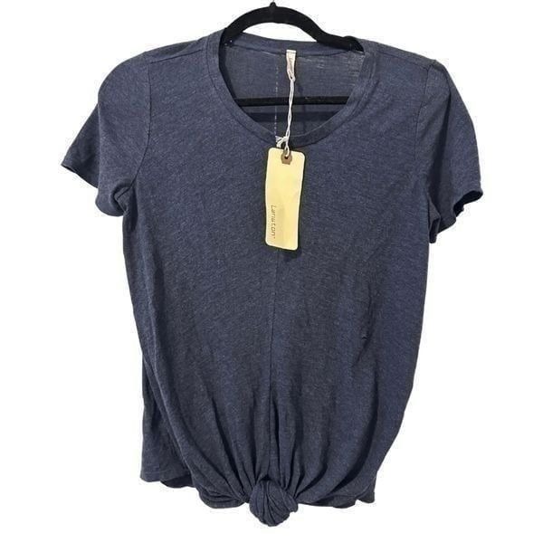 NWT Lanston Navy Blue Front Knot Cotton Tshirt in Size XS
