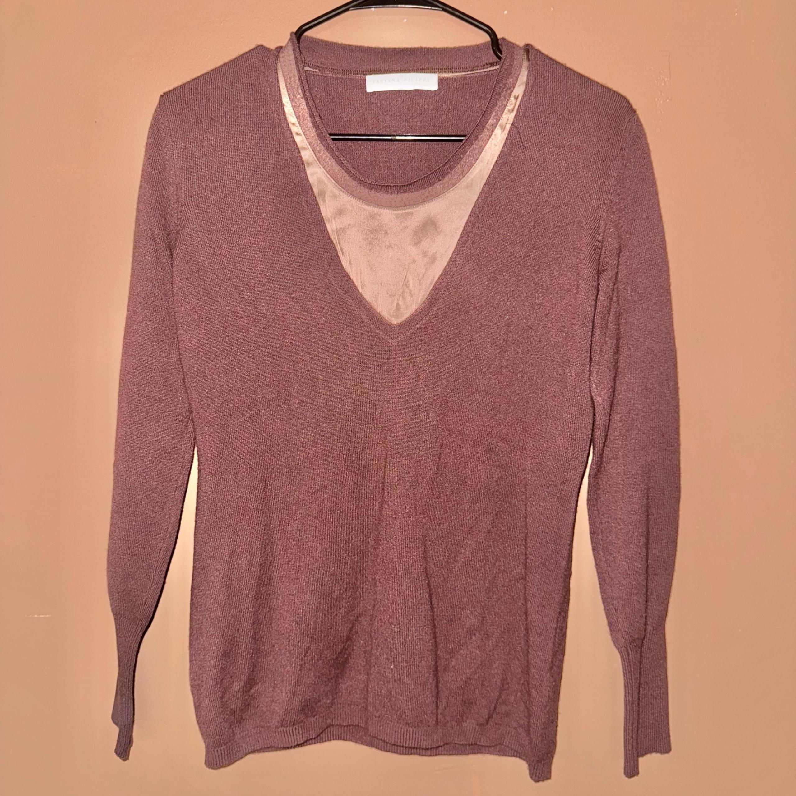 Fabiana Filippi Burgundy Red Cashmere Blend Sweater - Small