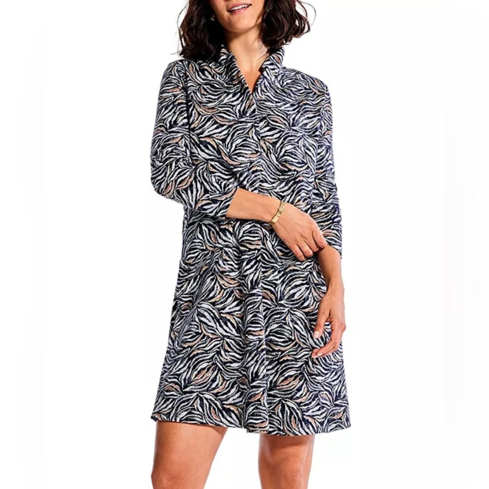 NIC+ZOE Forest Fern Dress in Grey Multi Size XL NEW w/Tag