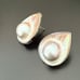 Vintage LUC 925 Sterling Silver Lucas Lameth Blister Baroque Pearl Earrings 11g.