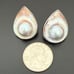 Vintage LUC 925 Sterling Silver Lucas Lameth Blister Baroque Pearl Earrings 11g.