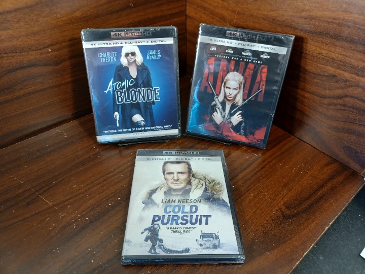 Anna + Atomic Blonde + Cold Pursuit (4K+Blu-ray-No Digital)-Free Shipping!