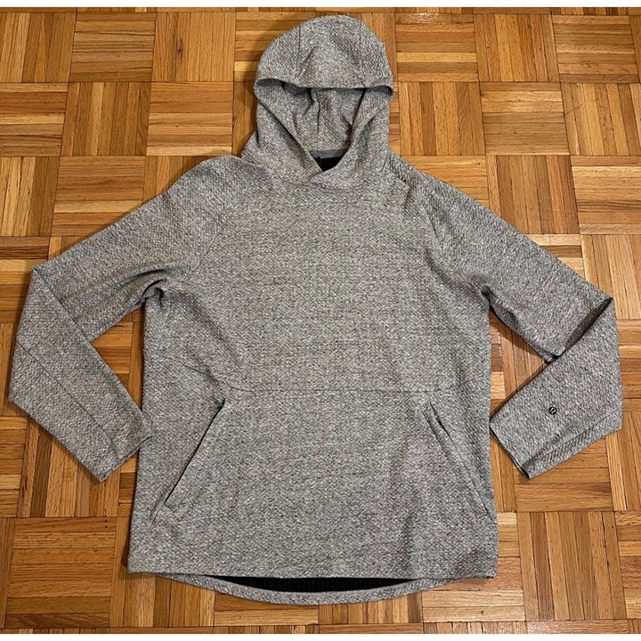 Lululemon At Ease Hoodie Sweatshirt Mens Large Gray Athleisure Pockets LM3BF7S