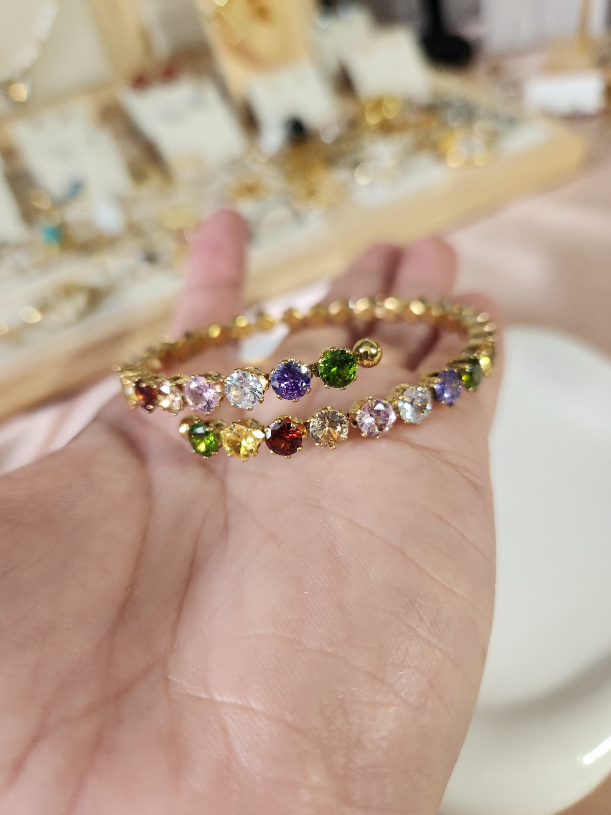 New gold multicolor cuff bracelet