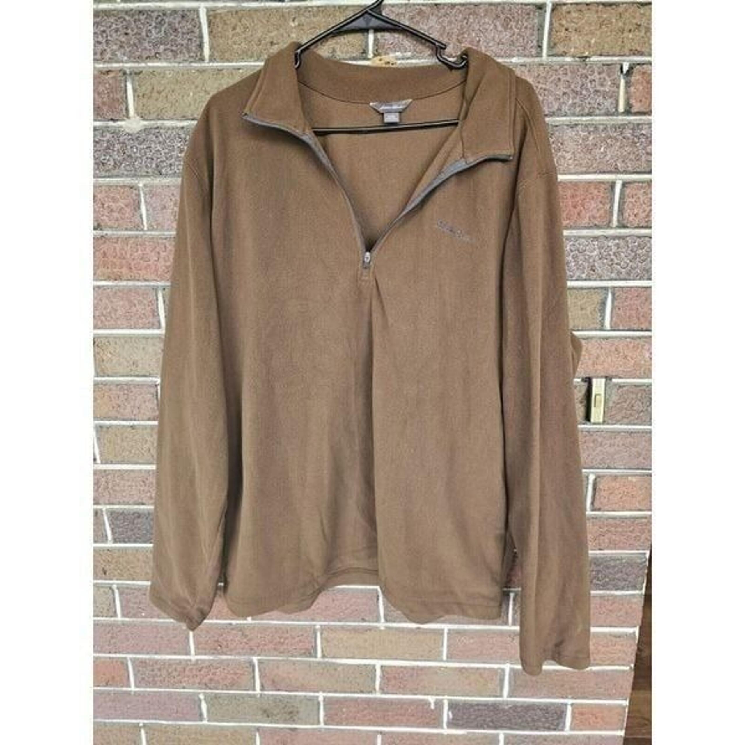 Eddie Bauer Sweatshirt Mens XL Brown Outdoor Fleece Half Zip Long Sleeve