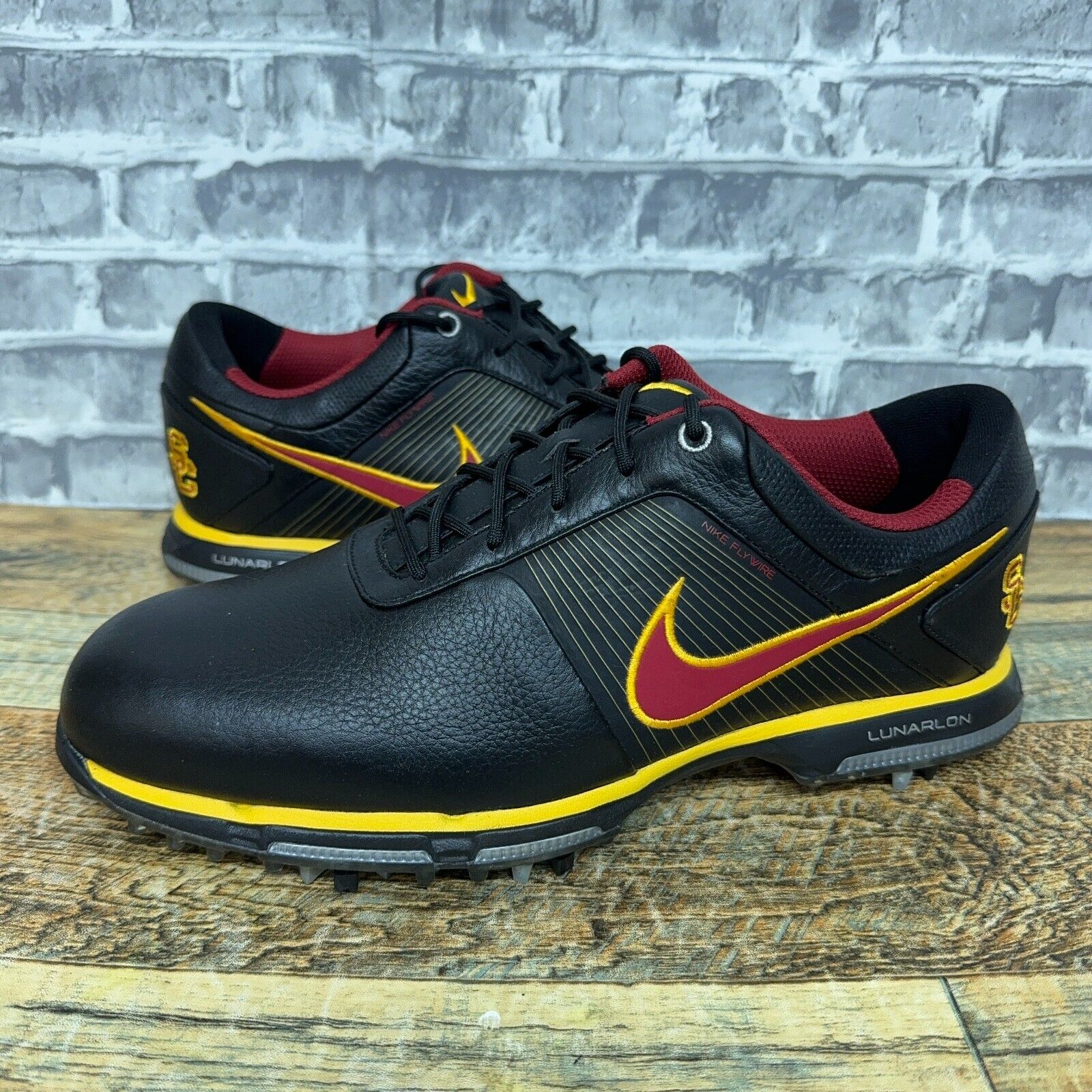 Nike Lunar Control Black Red USC Trojans PE Golf Shoes 574722-008 Mens Size 9