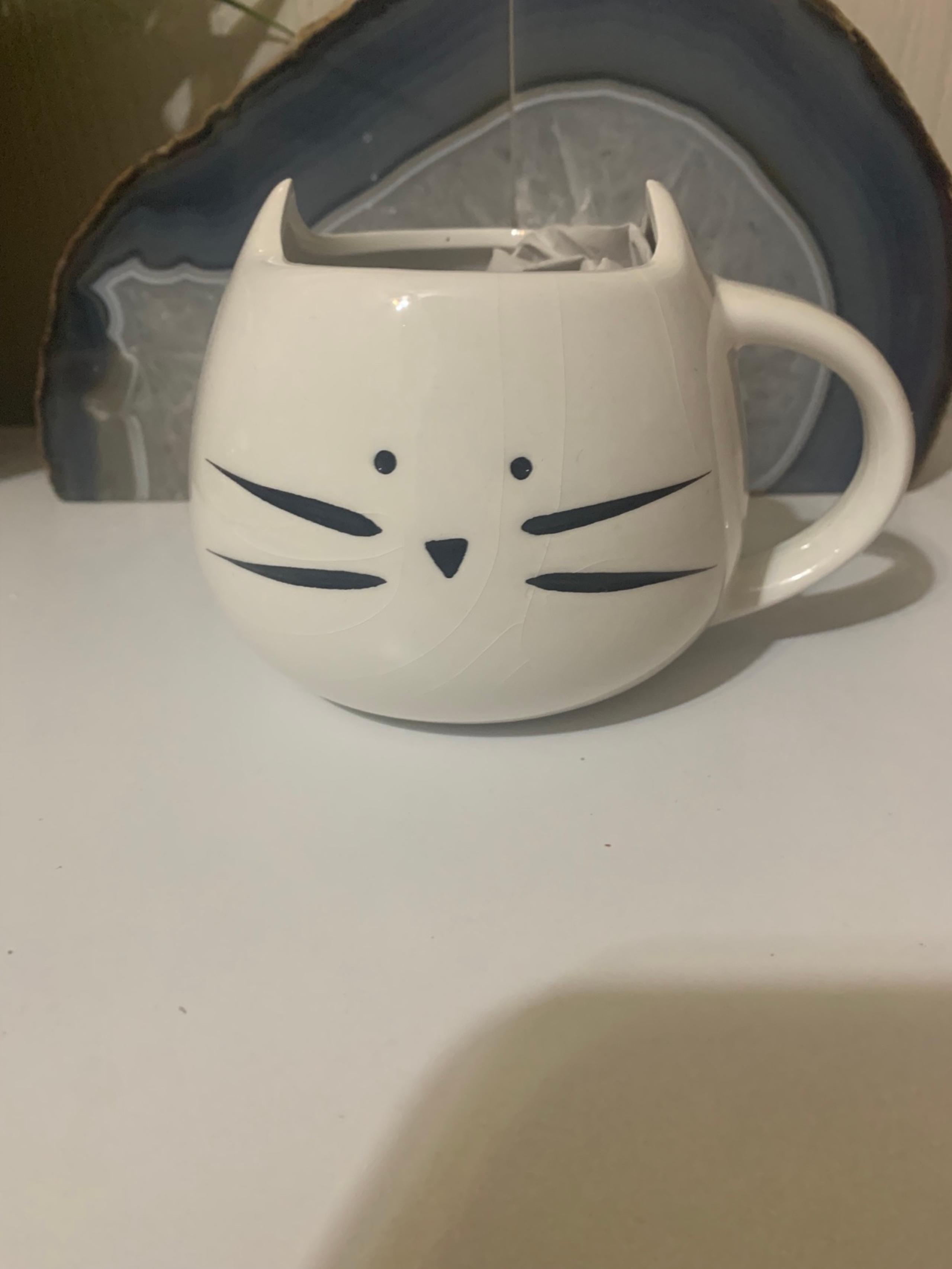Mug Cat Face Ceramic Mug - White