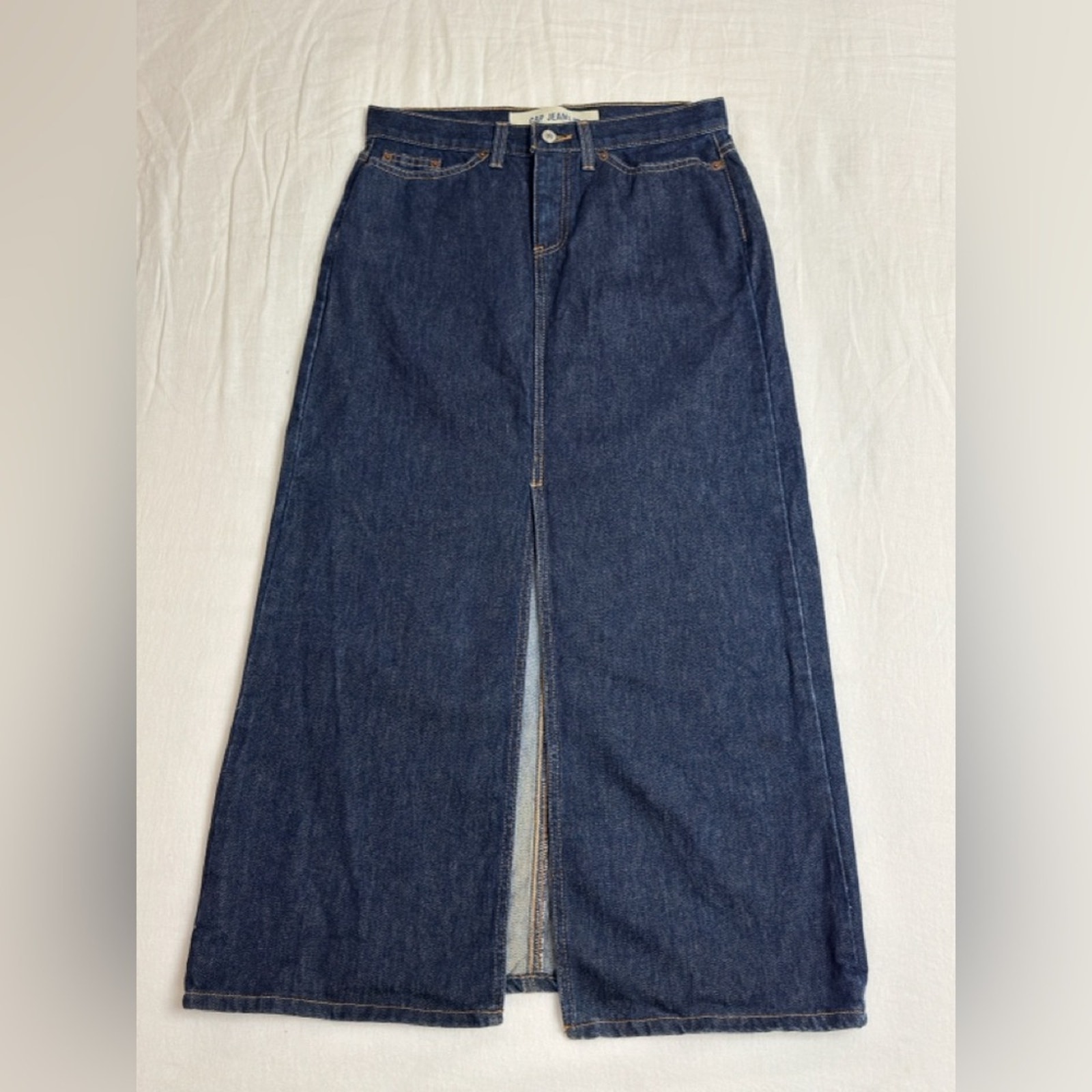 VINTAGE GAP DARK BLUE DENIM MAXI SKIRT SIZE 6 RETRO STREETWEAR Y2K