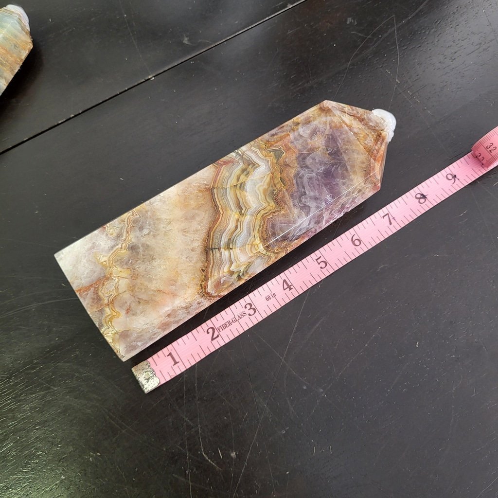 Large crazy lace amethyst tower 2 pound gemstone for home decor and healing