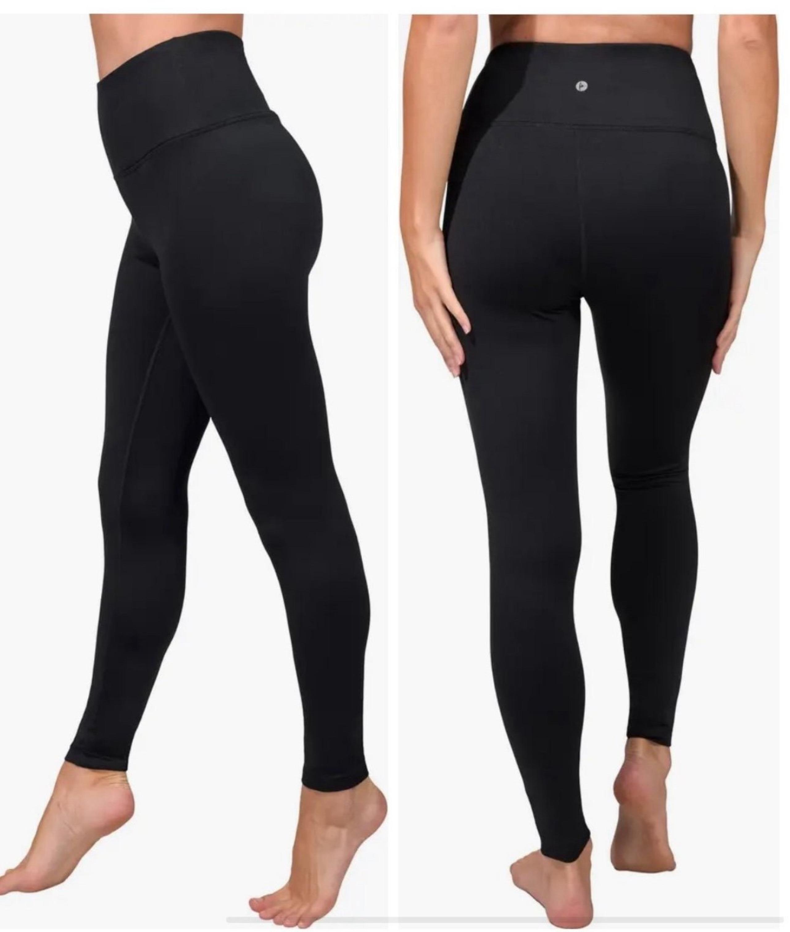90 Degree by Reflex Black Leggings Fleece Lined Women Size XL High Waist