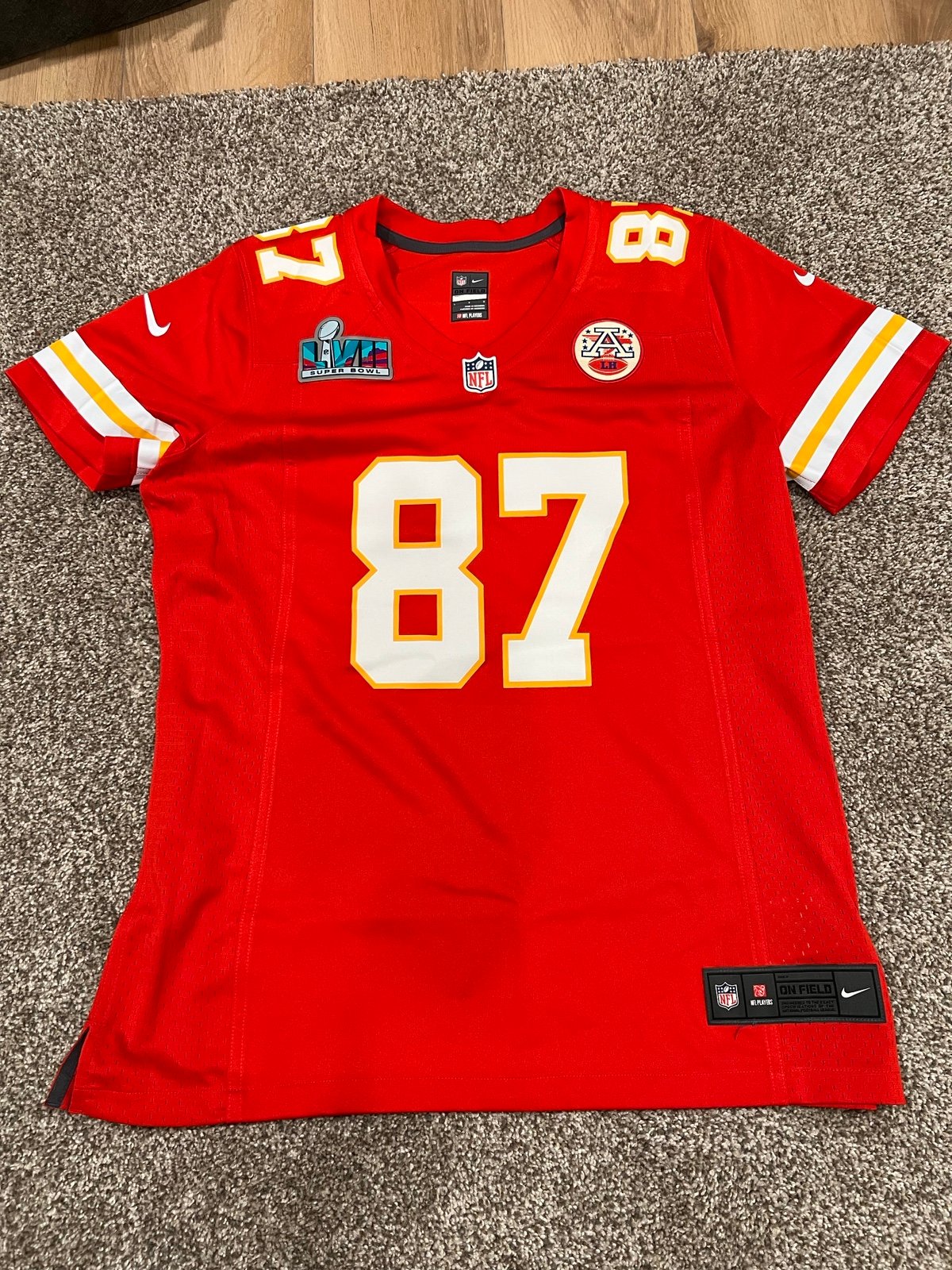 Women’s Nike Kansas City Chiefs Travis Kelce Super Bowl 58 LVII Jersey Large