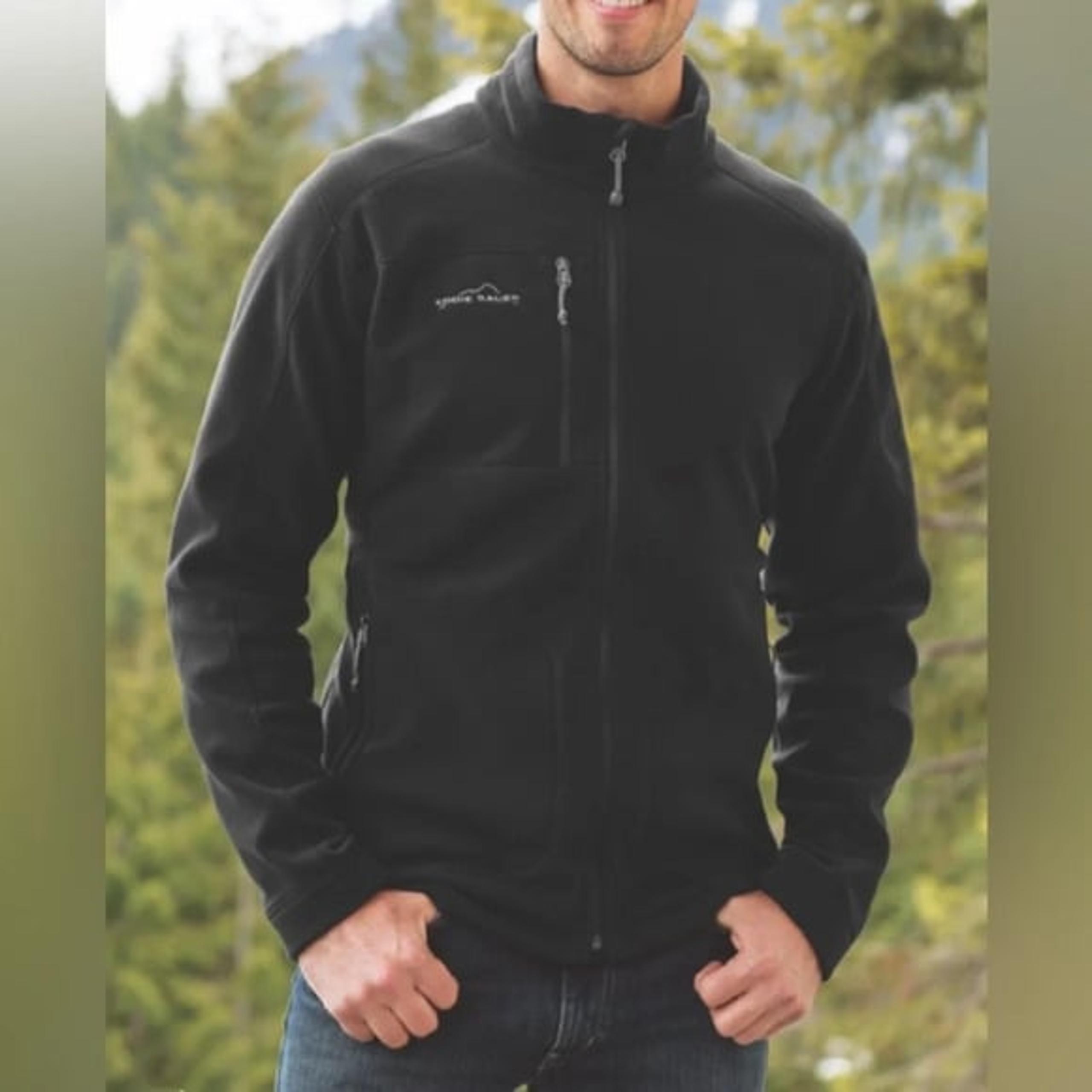 Eddie Bauer Men’s Full-Zip Wind Resistant Fleece Jacket Black Size Large