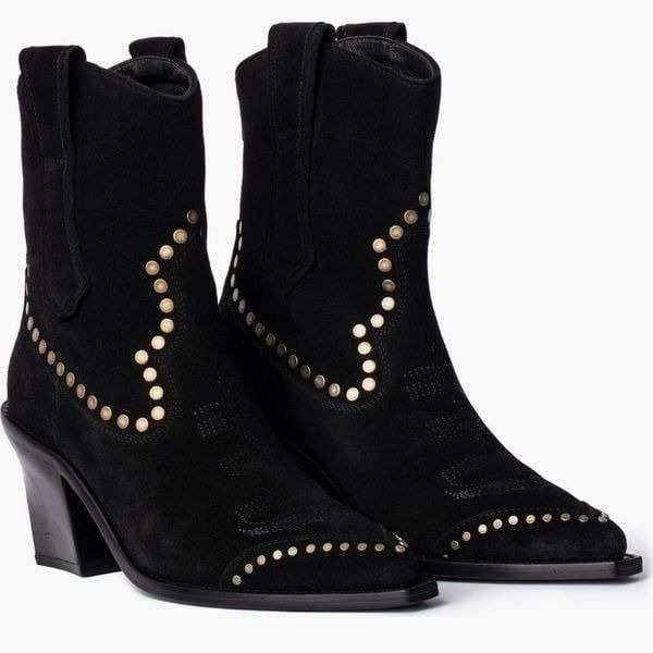 Zadig & Voltaire Cara High Suede studded ankle boots New