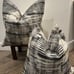 Set of 2 26x26 euro pillow covers in blacks and creams