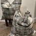 Set of 2 26x26 euro pillow covers in blacks and creams