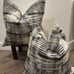 Set of 2 26x26 euro pillow covers in blacks and creams
