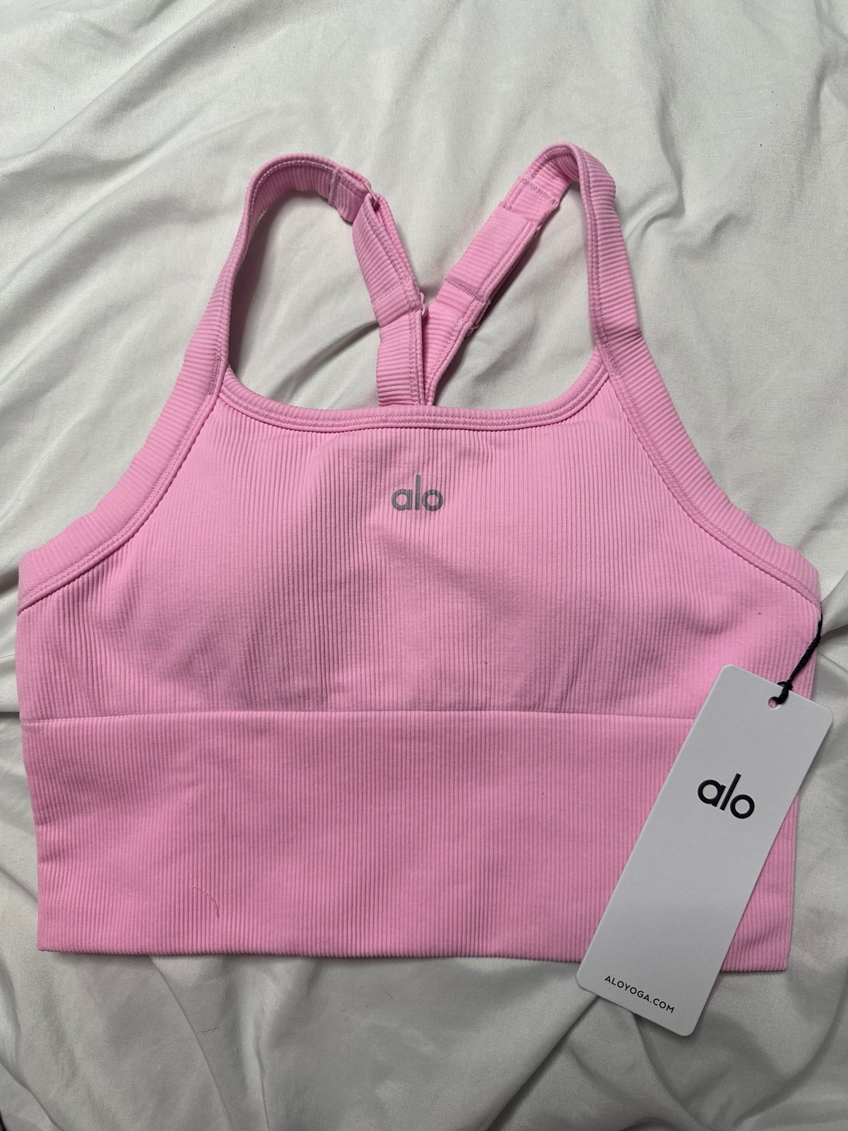 Alo Sold out Sweet pink ribbed NWT
