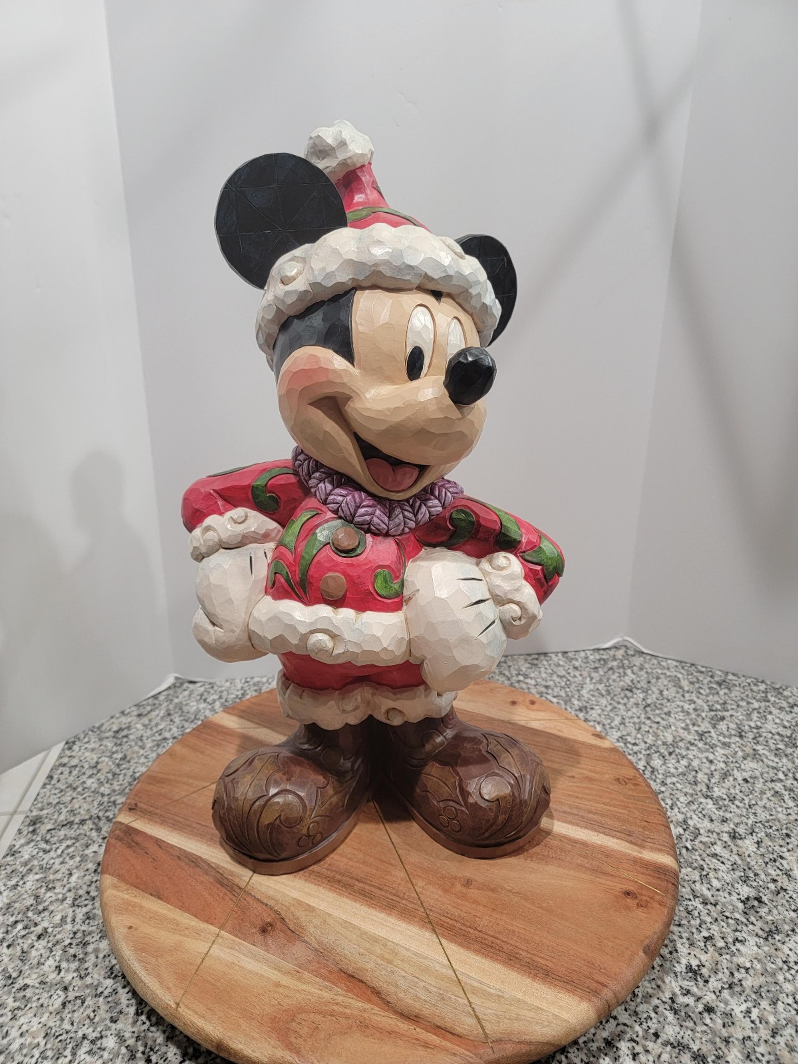 JIM SHORE Christmas Traditions MICKEY MOUSE Disney LARGE SANTA Big Fig