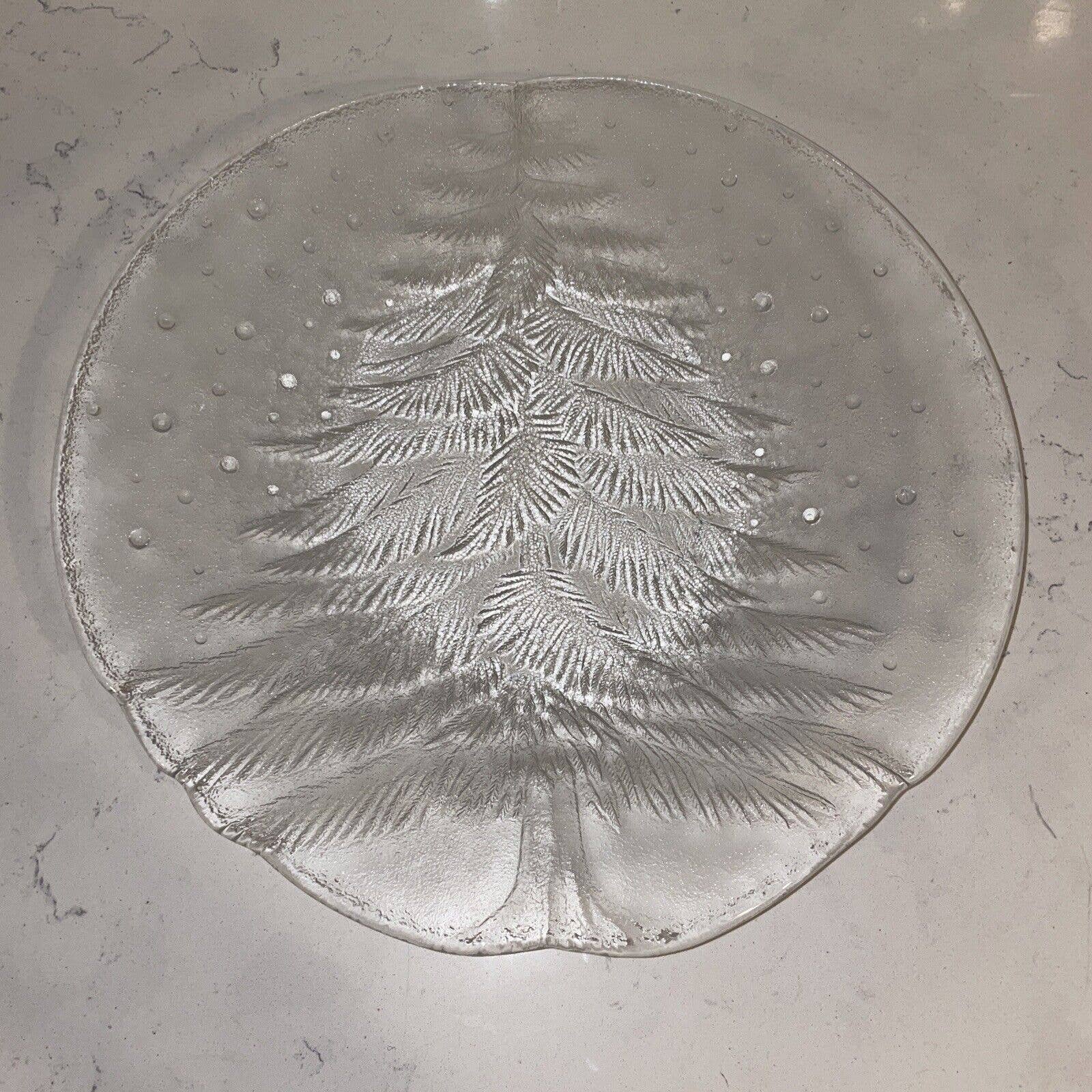 Large Round Clear Mikasa Noel Christmas Platter 14 1/2