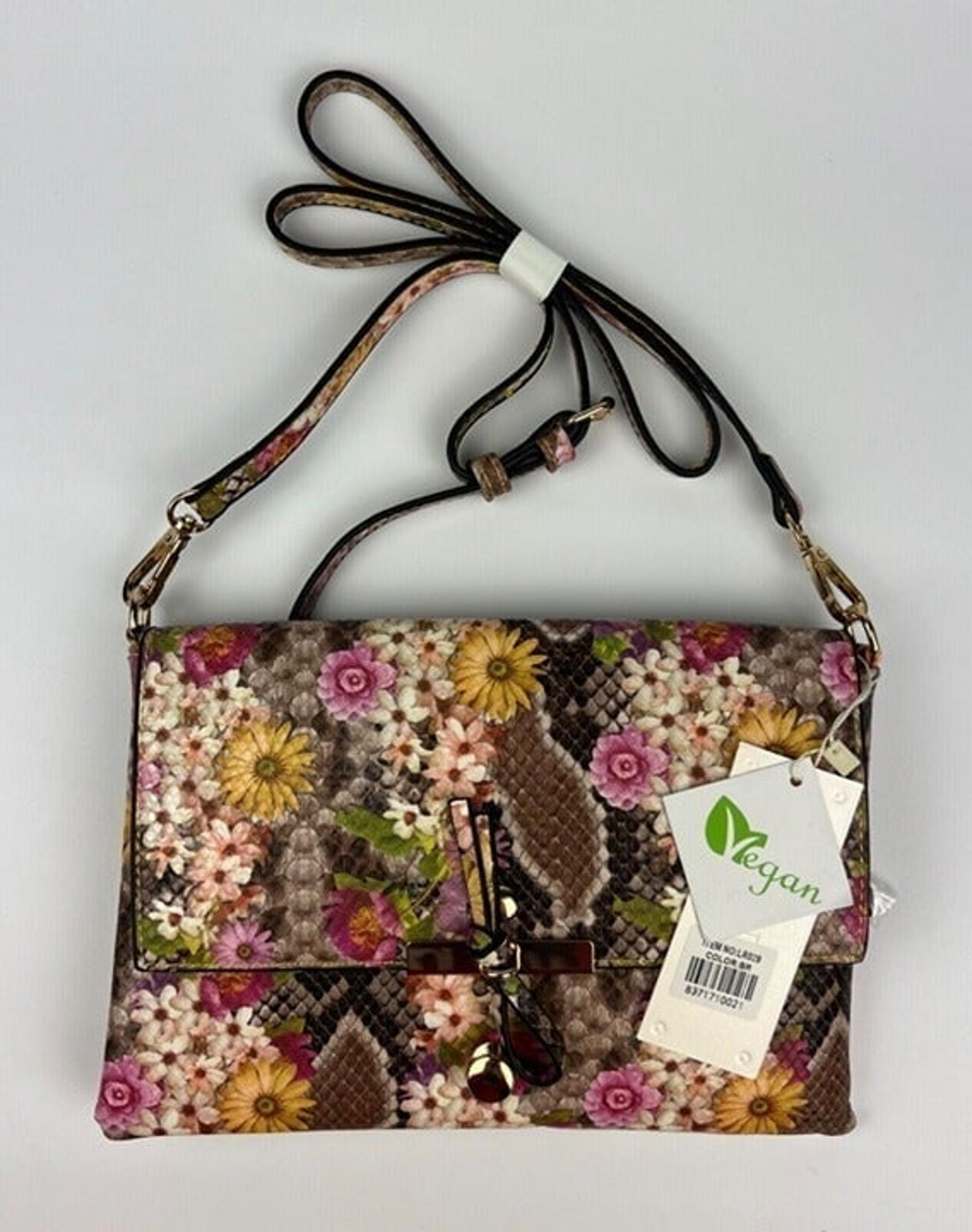 Le Miel Women's Floral Vegan Flap Crossbody Bag