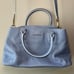 Vera Bradley Limited Edition Emma Satchel Bag Purse Genuine Leather Light Blue