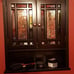 Wall Medicine Cabinet with 2 Glass Mosaic Doors and Rubbed Bronze-Finished Knobs