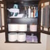 Wall Medicine Cabinet with 2 Glass Mosaic Doors and Rubbed Bronze-Finished Knobs