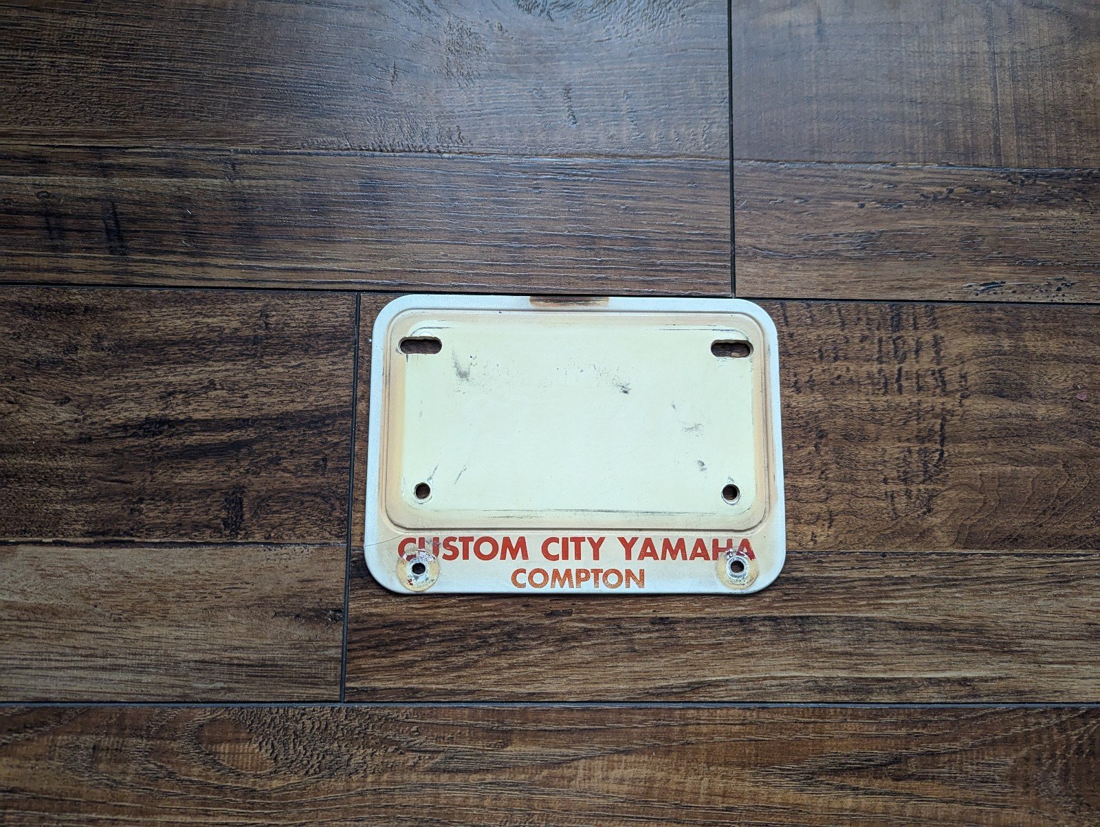 RARE Custom City Yamaha Compton California Motorcycle License Plate Frame Holder