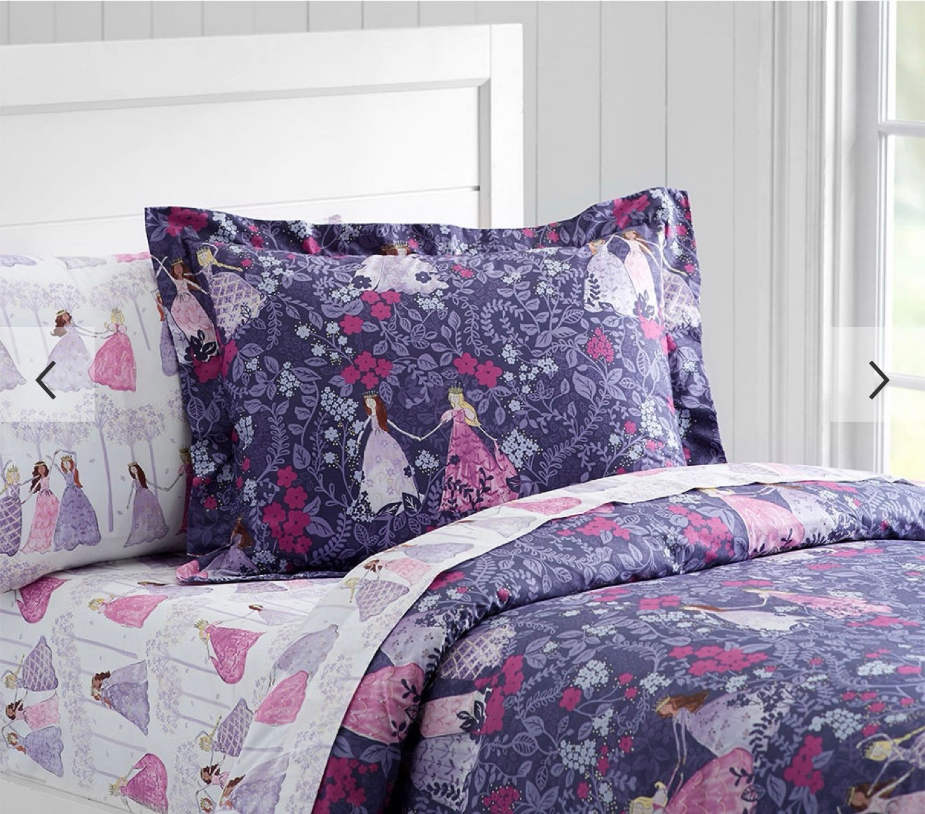 Pottery Barn Kids Sonja Princess Queen Sheets and Beanbag cover