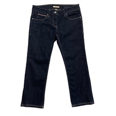 Burberry Brit Buckingham Jeans Women’s 27 x 21 Skinny Capri Blue Dark Wash