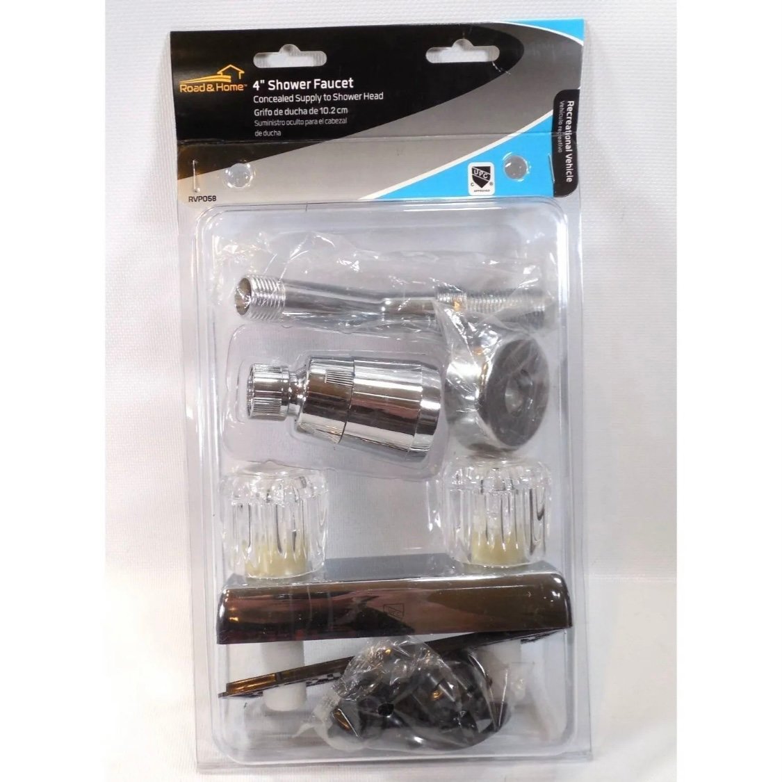 Road & Home 4'' Chrome Plated Shower Faucet with Concealed Supply to Shower Head