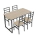 Industrial 5-Piece Dining Set w/ Backrest