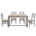 Industrial 5-Piece Dining Set w/ Backrest