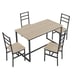 Industrial 5-Piece Dining Set w/ Backrest