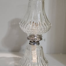 Oil Lamp Vintage Diamond Cut Crystal, Austria