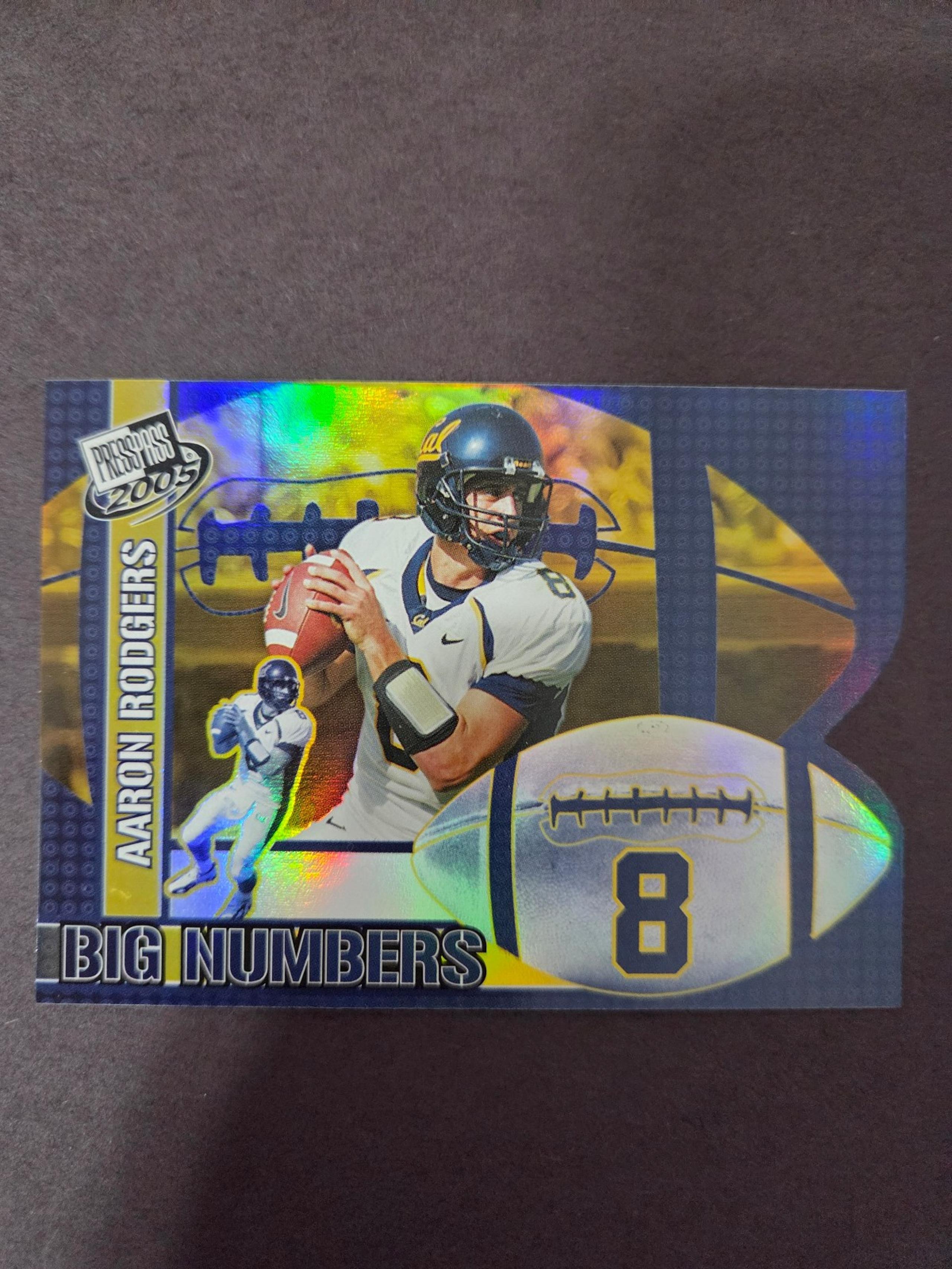 Aaron Rodgers Rookie Card Press Pass Big numbers die cut