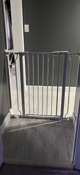 Easy Walk-Thru Safety Gate with Pet Door for Doorways and Stairways
