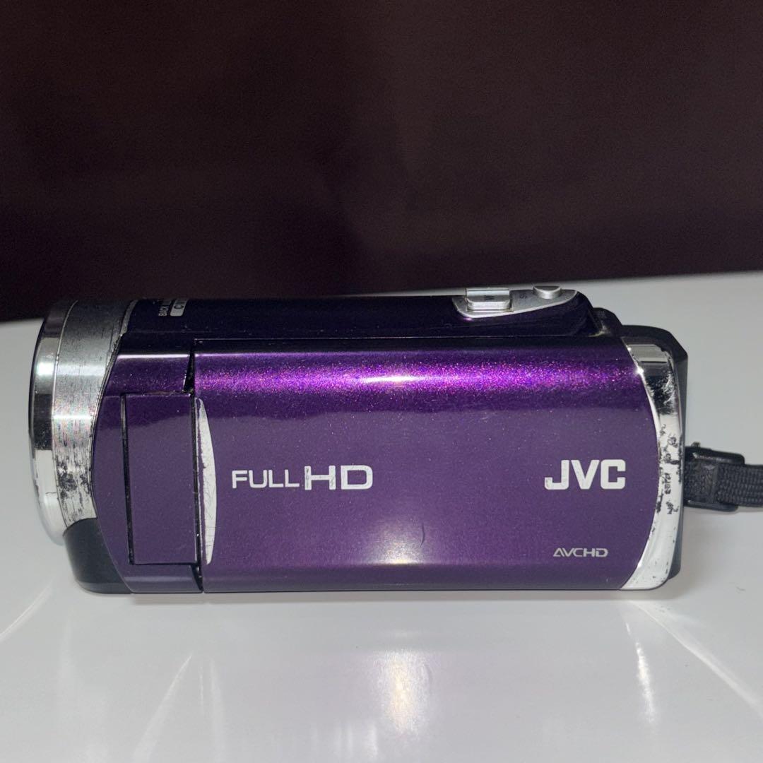 JVC ビデオカメラ Everio 紫 パープル 動作品GZ-E117-V JVC Kenwood Everio Video Camera GZ-E117-V Purple