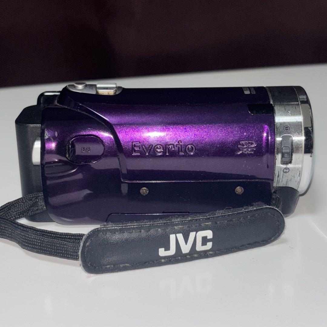 JVC ビデオカメラ Everio 紫 パープル 動作品GZ-E117-V JVC Kenwood Everio Video Camera GZ-E117-V Purple