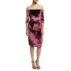 Milly Slim Off-the-Shoulder Velvet Dress