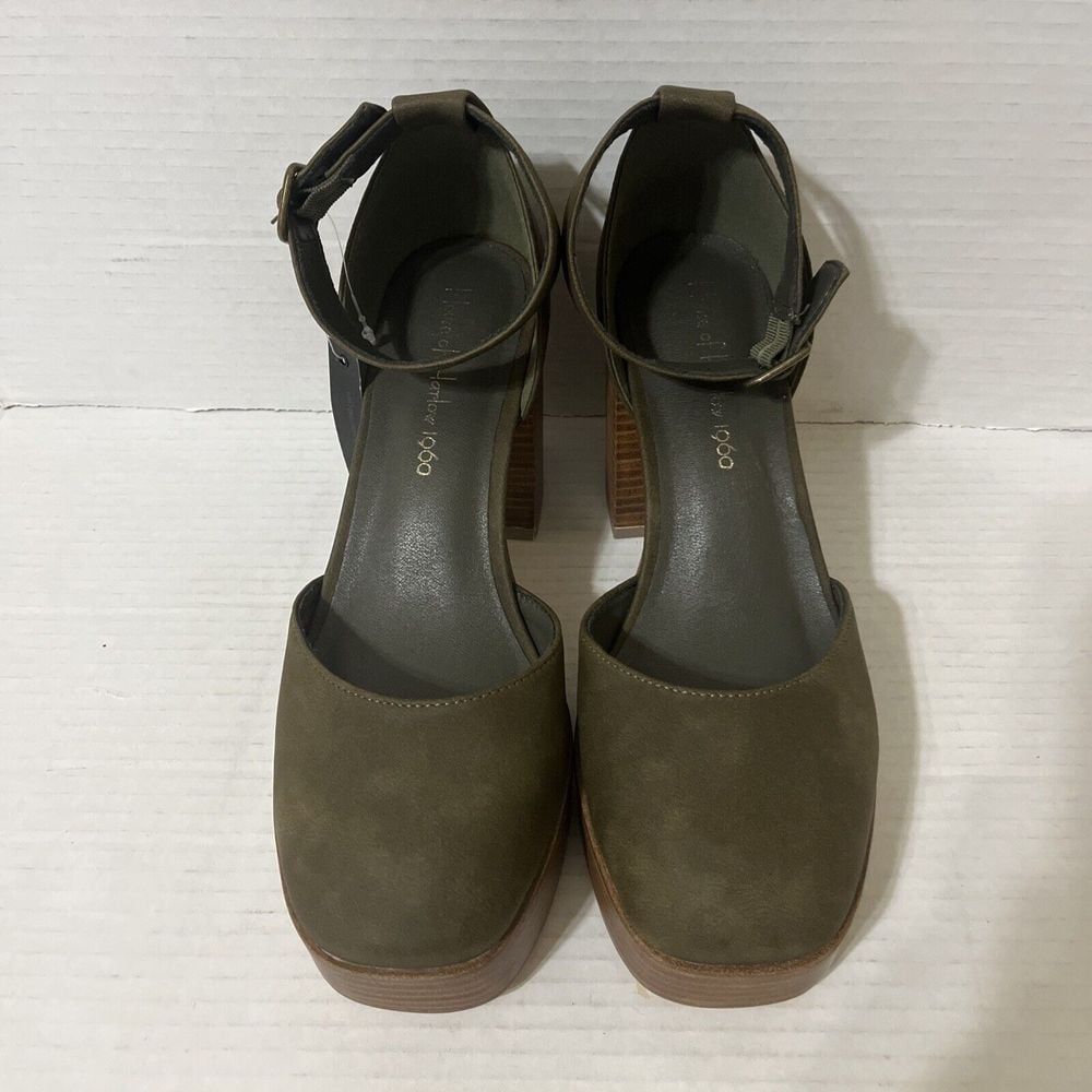 House of Harlow Revolve Tanner Mary Jean Block Heel platform Size 8.5 green