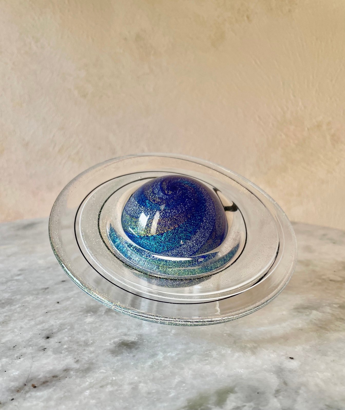 Glass Eye Studio Celestial Series “Rings of Saturn” Paperweight