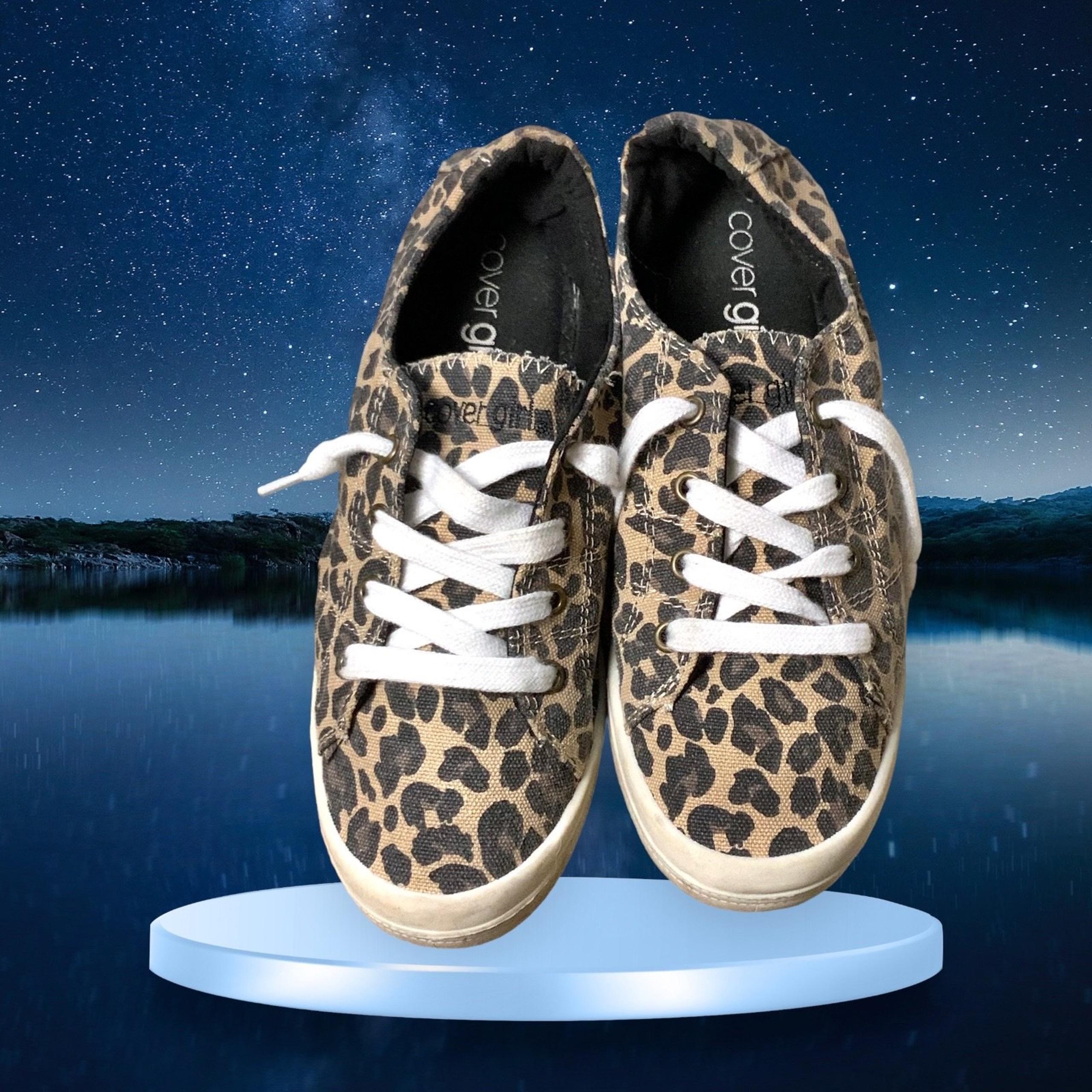 Cover Girl Leopard Slip On Scrunch Back Sneakers Wm 8