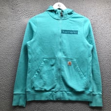Carhartt Midweight Sweatshirt Hoodie Jacket Womens Small S Aqua Blue104286 125