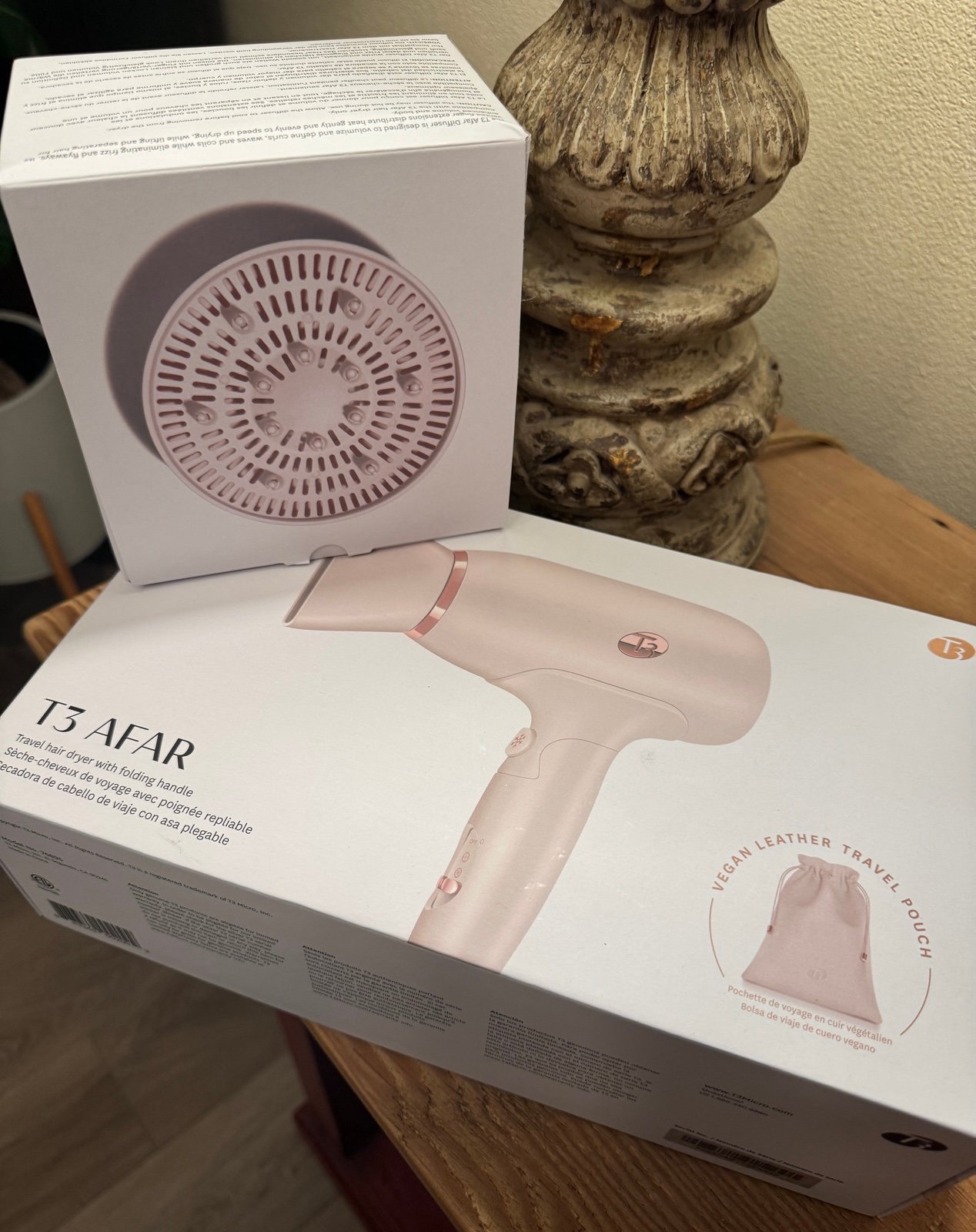 T3 AFAR + Vegan tote Travel Size Hair Dryer + Afar Finger Diffuser