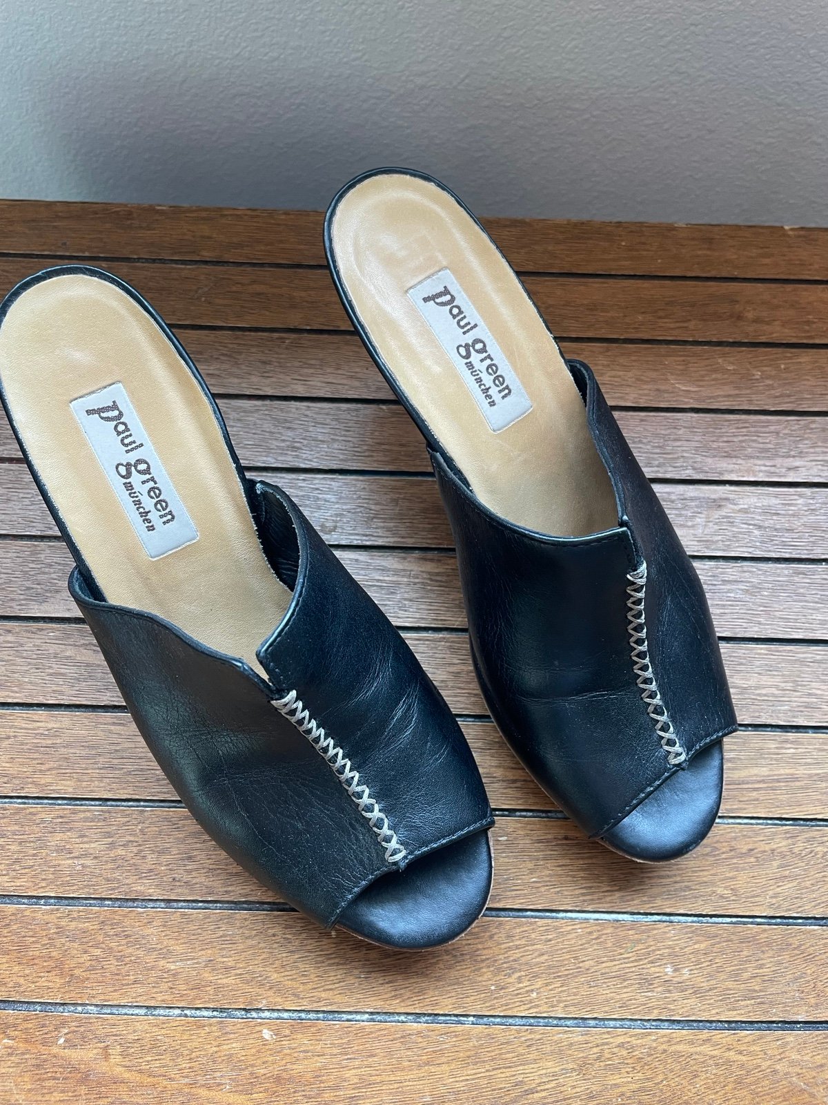 Paul Green Peep Toe Mules Size 7.5