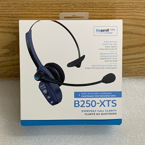 Blue Parrott B250-XTS 204426 Bluetooth Wireless Trucker Headset USB-C Charging