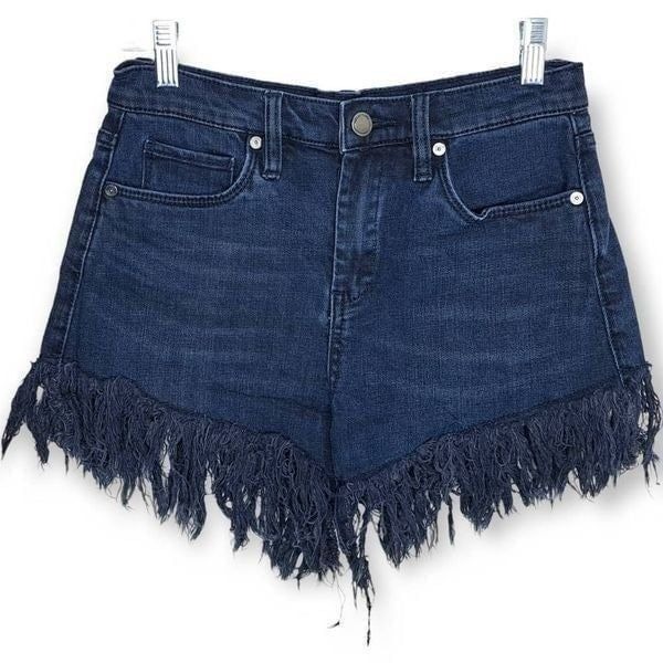 Blank NYC The Lenox High Waist Shorts with Fringe Hem size 26