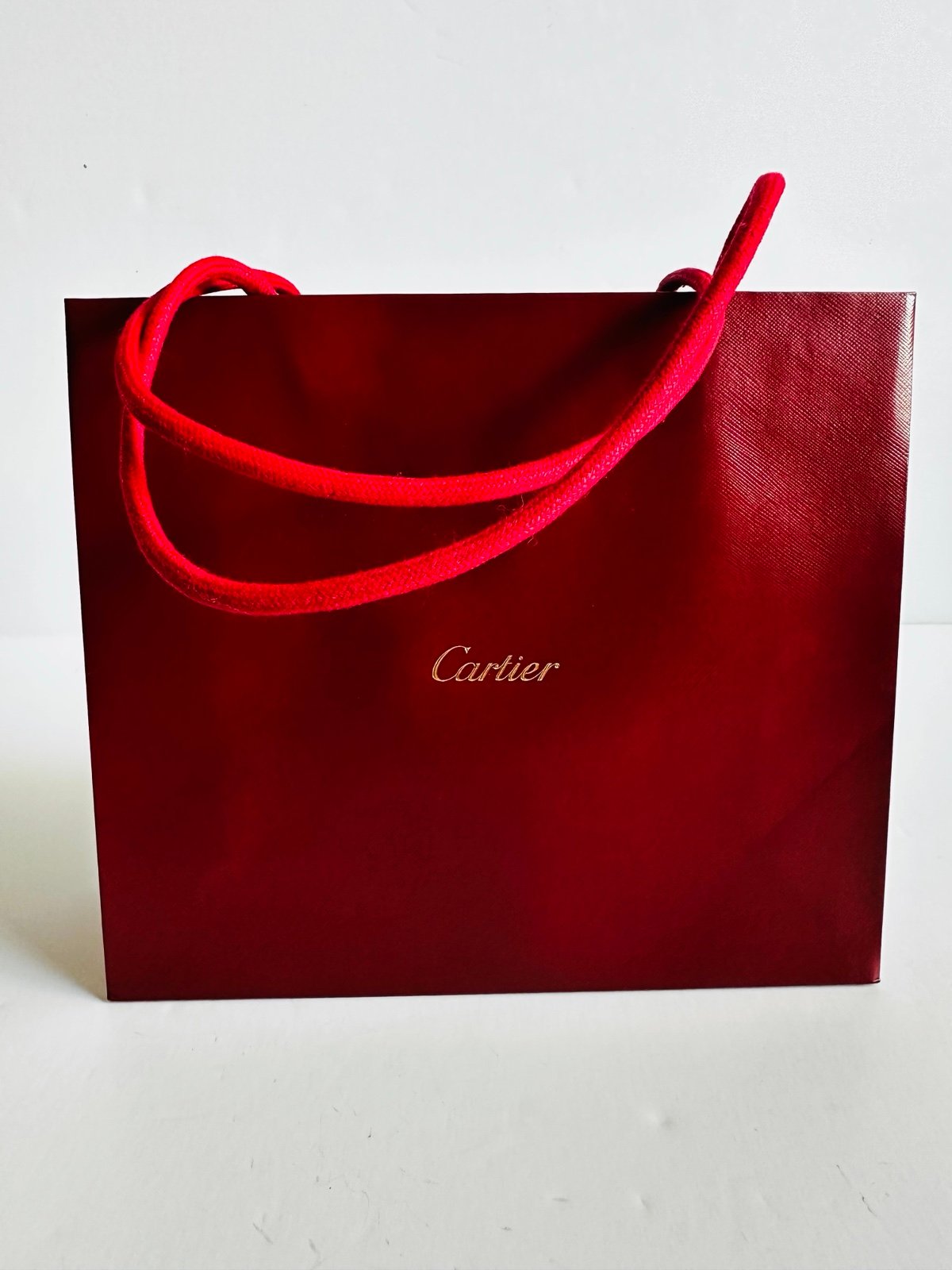 Cartier Authentic Red With Gold Gift Shopping Paper Bag New Medium